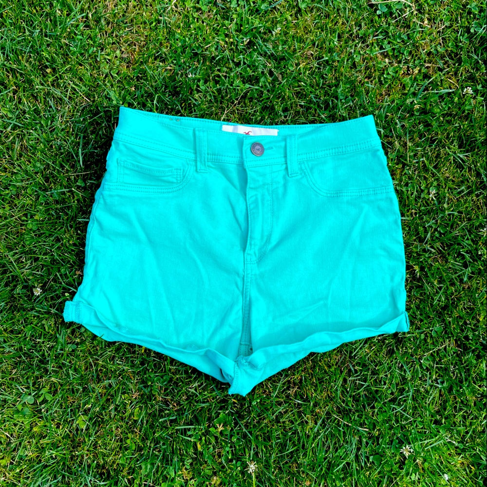 Hollister high-waist shorts - Teal - size 7